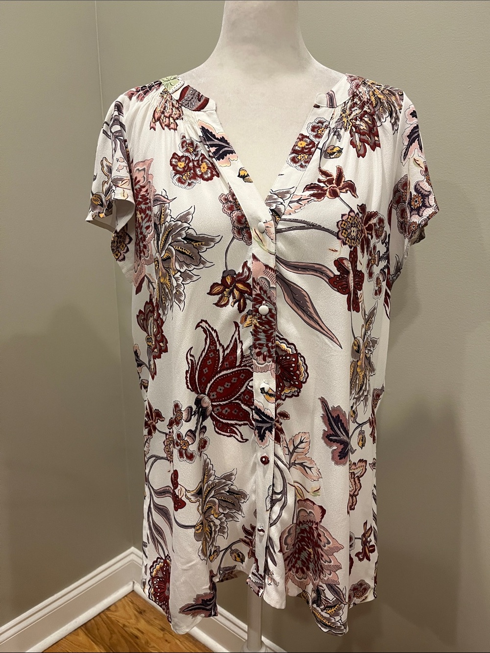 Sanctuary Floral Short Sleeve Blouse